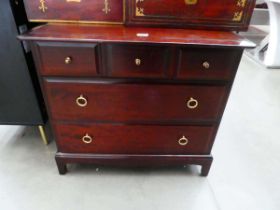 Stag chest of 3 short over 2 long drawers