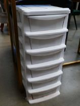 Set of plastic filing drawers