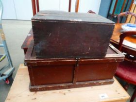 Two trunks containing a large quantity of Meccano pieces including flats, cogs etc. (qty) Playworn