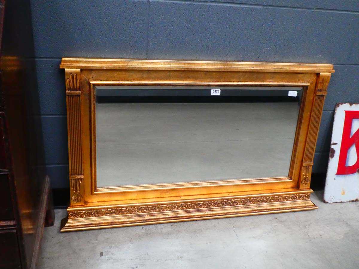 Gilt painted overmantel mirror