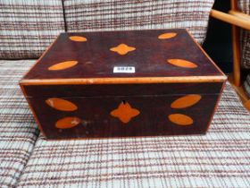 Victorian rosewood and satinwood marquetry box