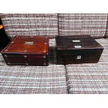 2 Victorian rosewood boxes