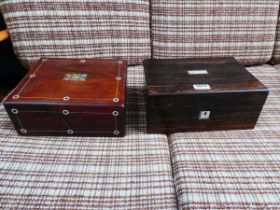 2 Victorian rosewood boxes