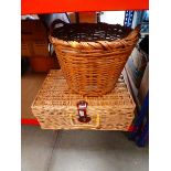 Wicker hamper and large wicker basket