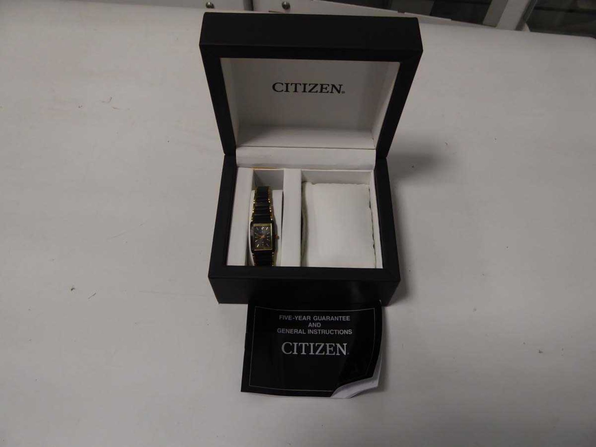 Citizen Accurist ladies wristwatch with black face and black strap