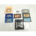 +VAT Various unboxed Game Boy / Color / Advance games to include Pokemon Yellow, Pokemon Sapphire (