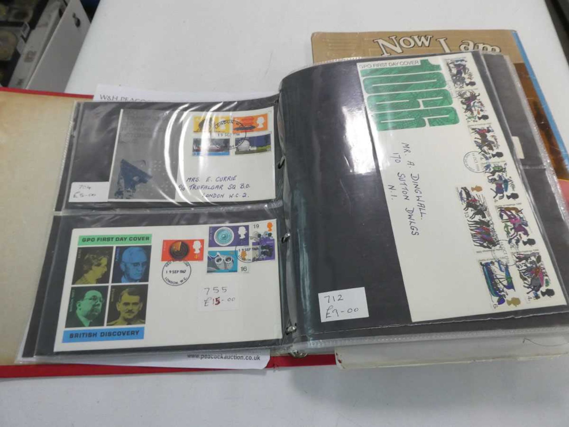 Folder containing first day covers inc. one with printing error on Charlotte Bronte 12p stamp,