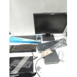 +VAT Lenovo monitor, keyboards, Dell docking station and Logitech Pop mouse