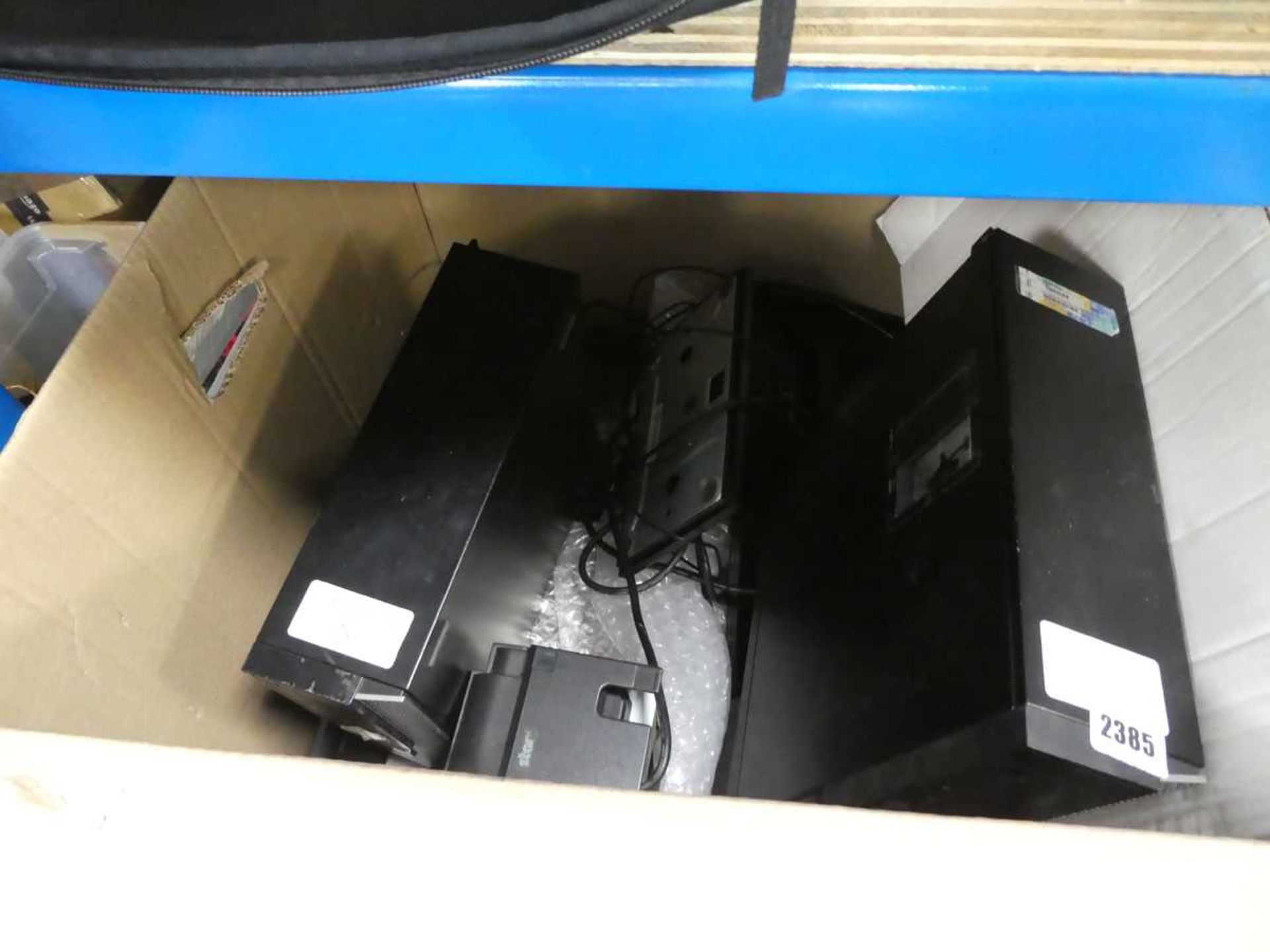 Large box containing 2 PC's, monitors, etc for spares and repairs