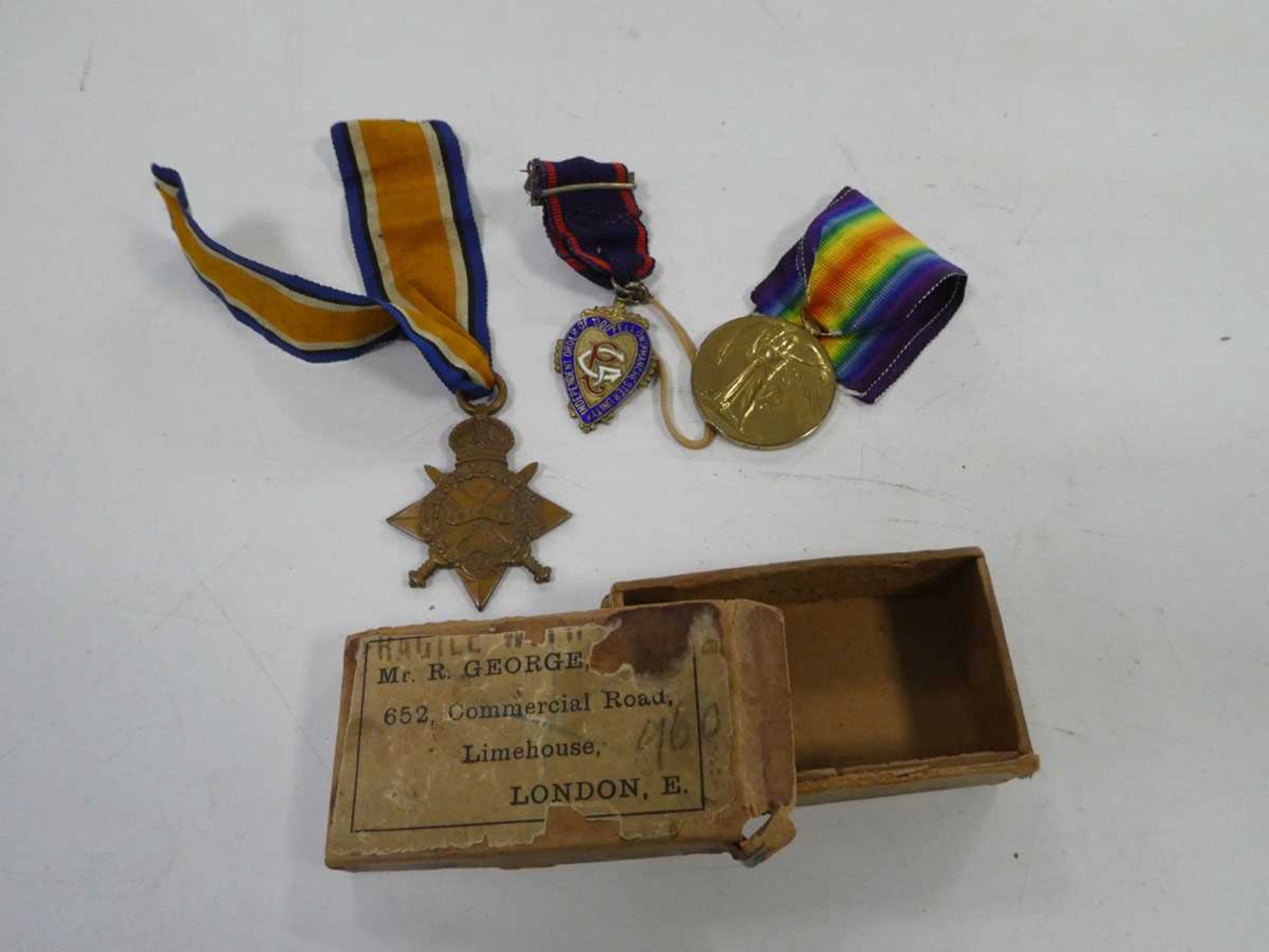 Bag containing WWI and other medals