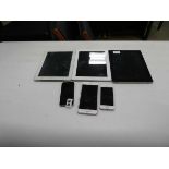 3 tablets and 3 Apple smart phones, for spares and repairs