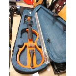 Electric violin with bow and case