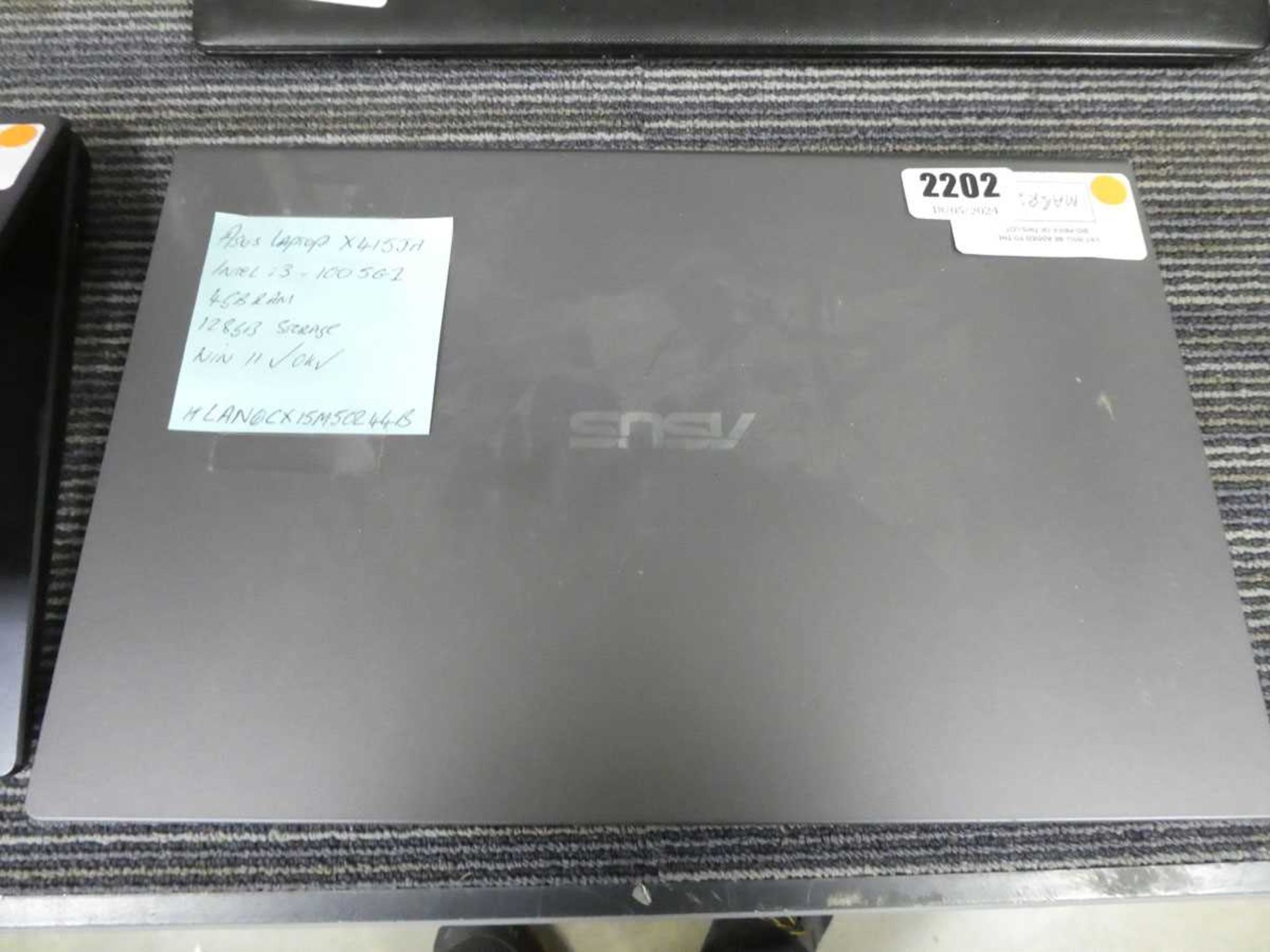 +VAT Asus laptop X415JA Intel i3-1005G1 processor, 4GB RAM, 128GB storage, Windows 11 - Image 2 of 2