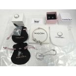 +VAT Quantity of Pandora jewellery; charms, bracelet, bangle, earrings, ring