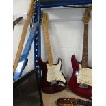 Axl electric guitar in cream and burgundy