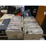 2 x boxes containing various vinyl singles