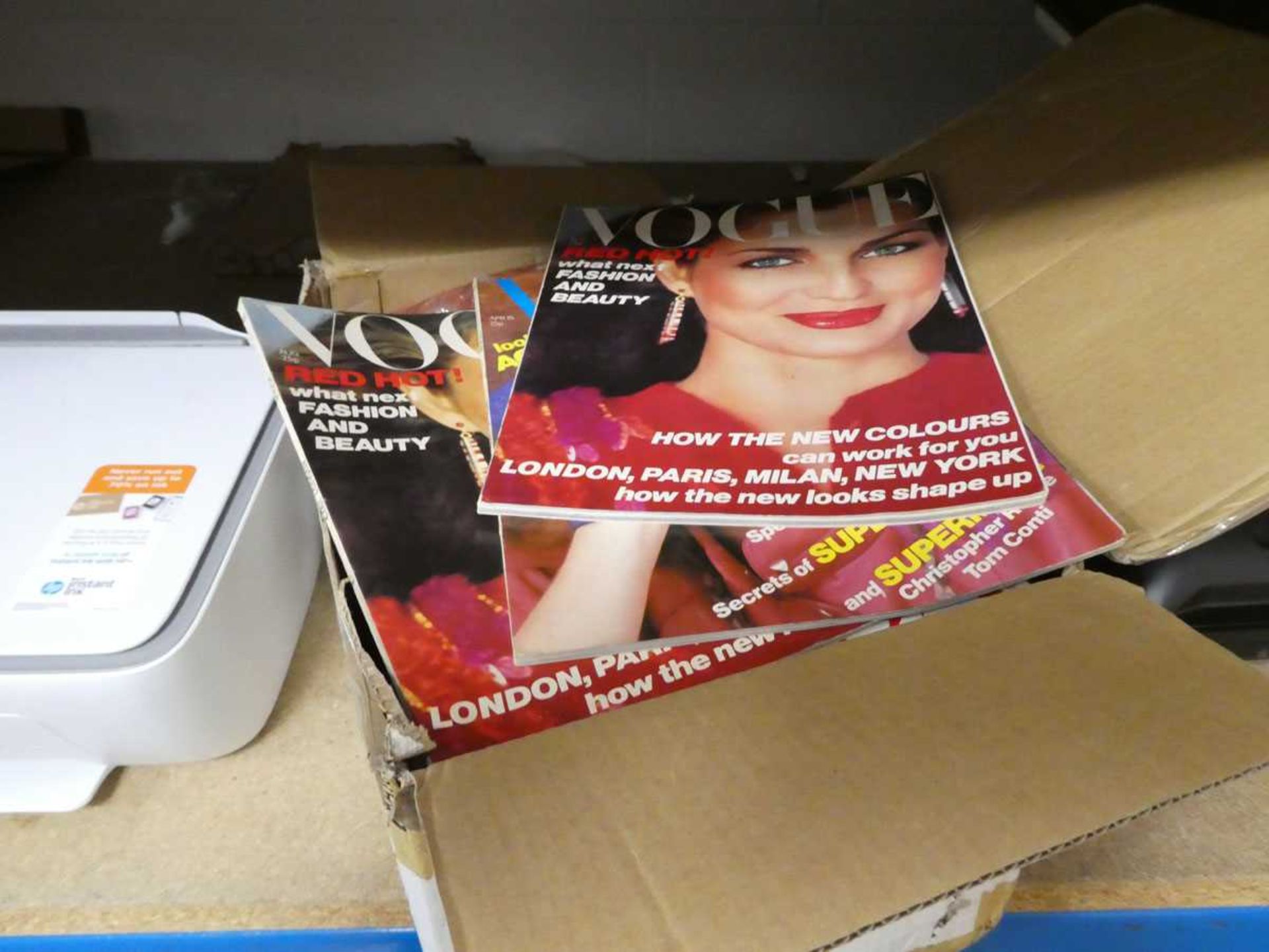 +VAT Box containing 1970's Vogue magazines