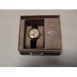 Rotary ladies Lucene wristwatch with white face and black strap