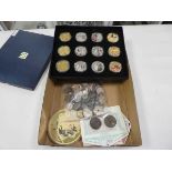 (9) Commemorative coin set and various other coins