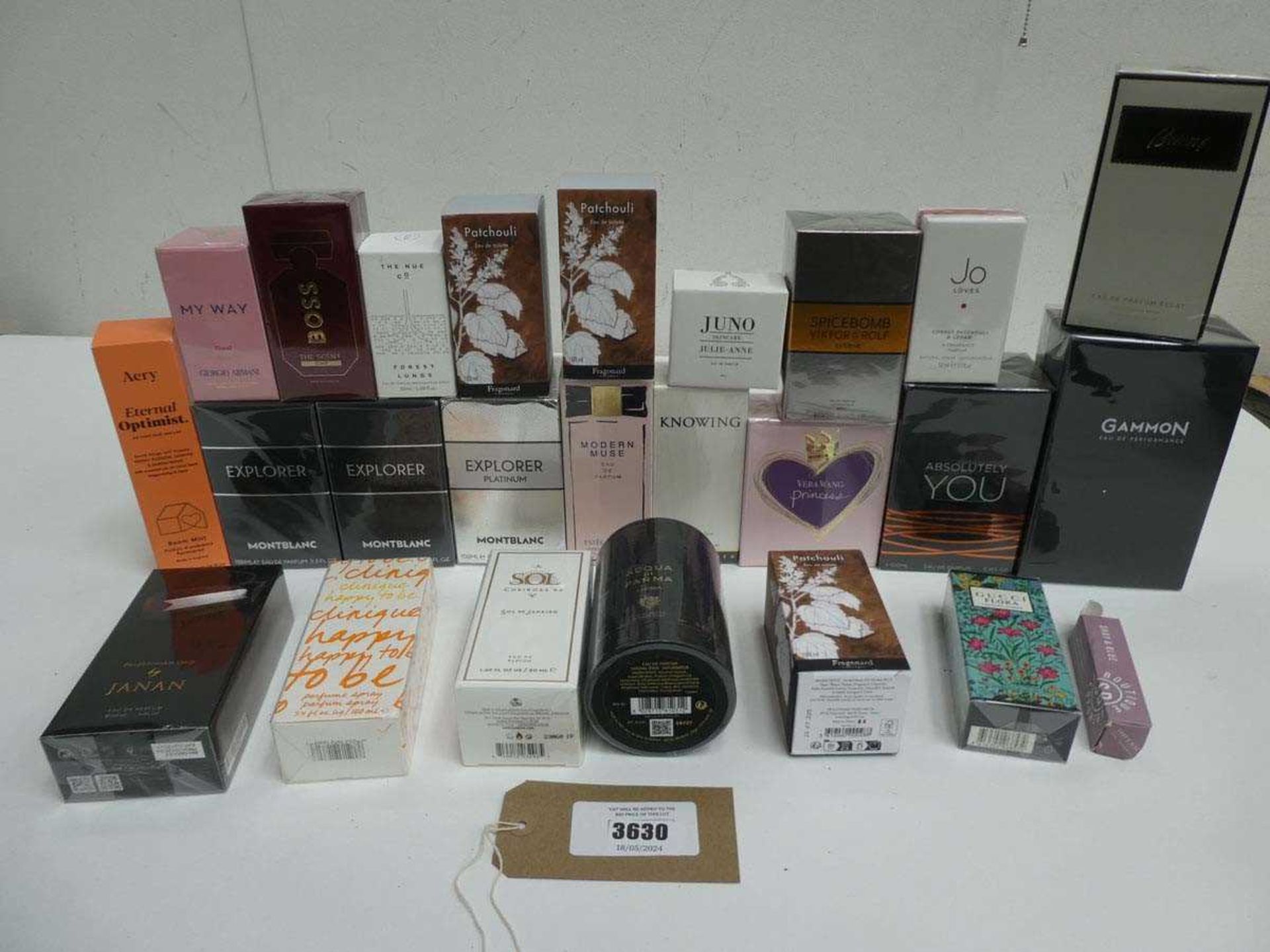 +VAT Selection of 24 fragrances including Gucci, Jo Loves, Viktor & Rolf, Boss, Giorgio Armani and