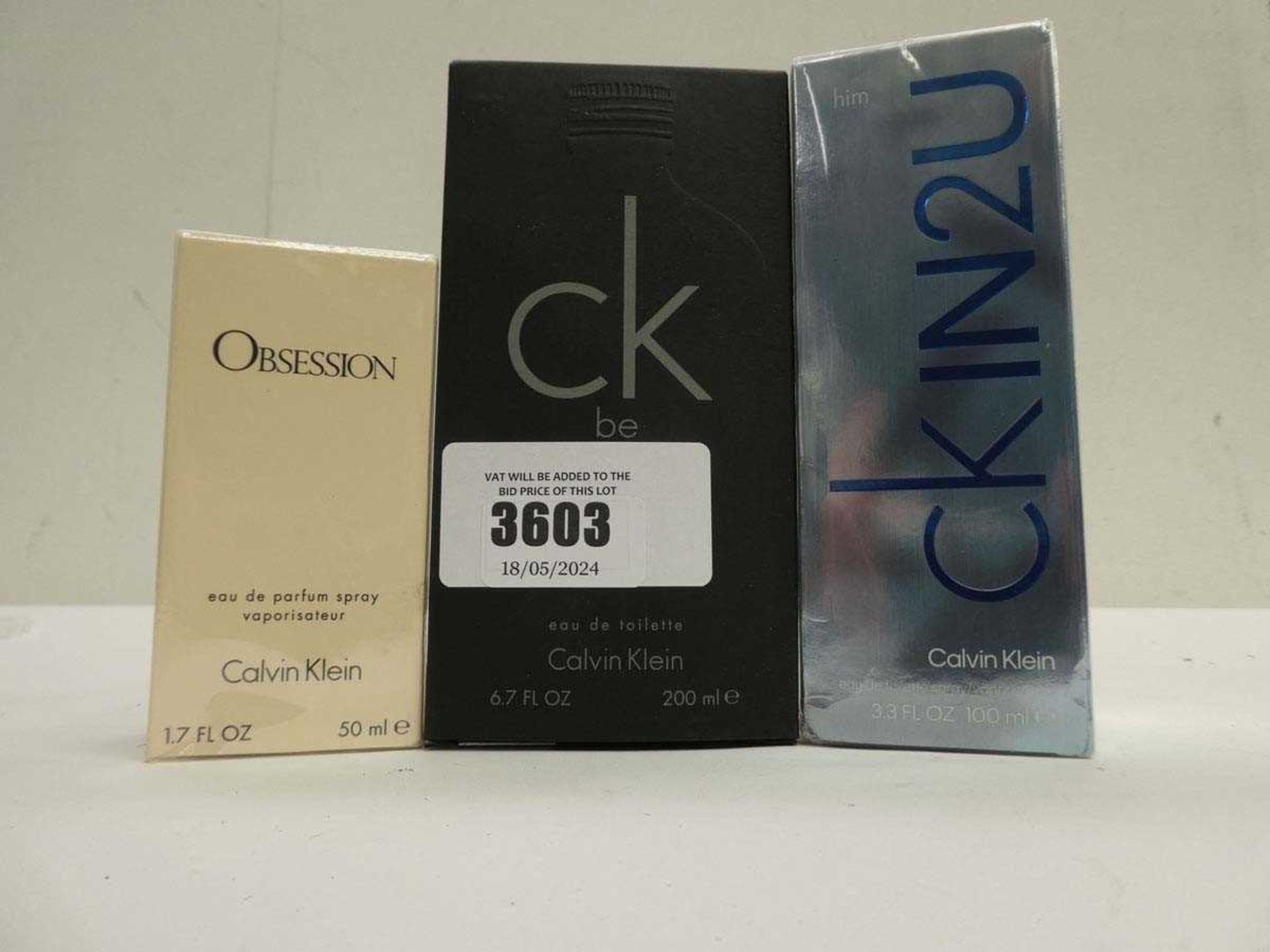 +VAT Calvin Klein edt 200ml, ckin2u 100ml & Obsession edp 50ml