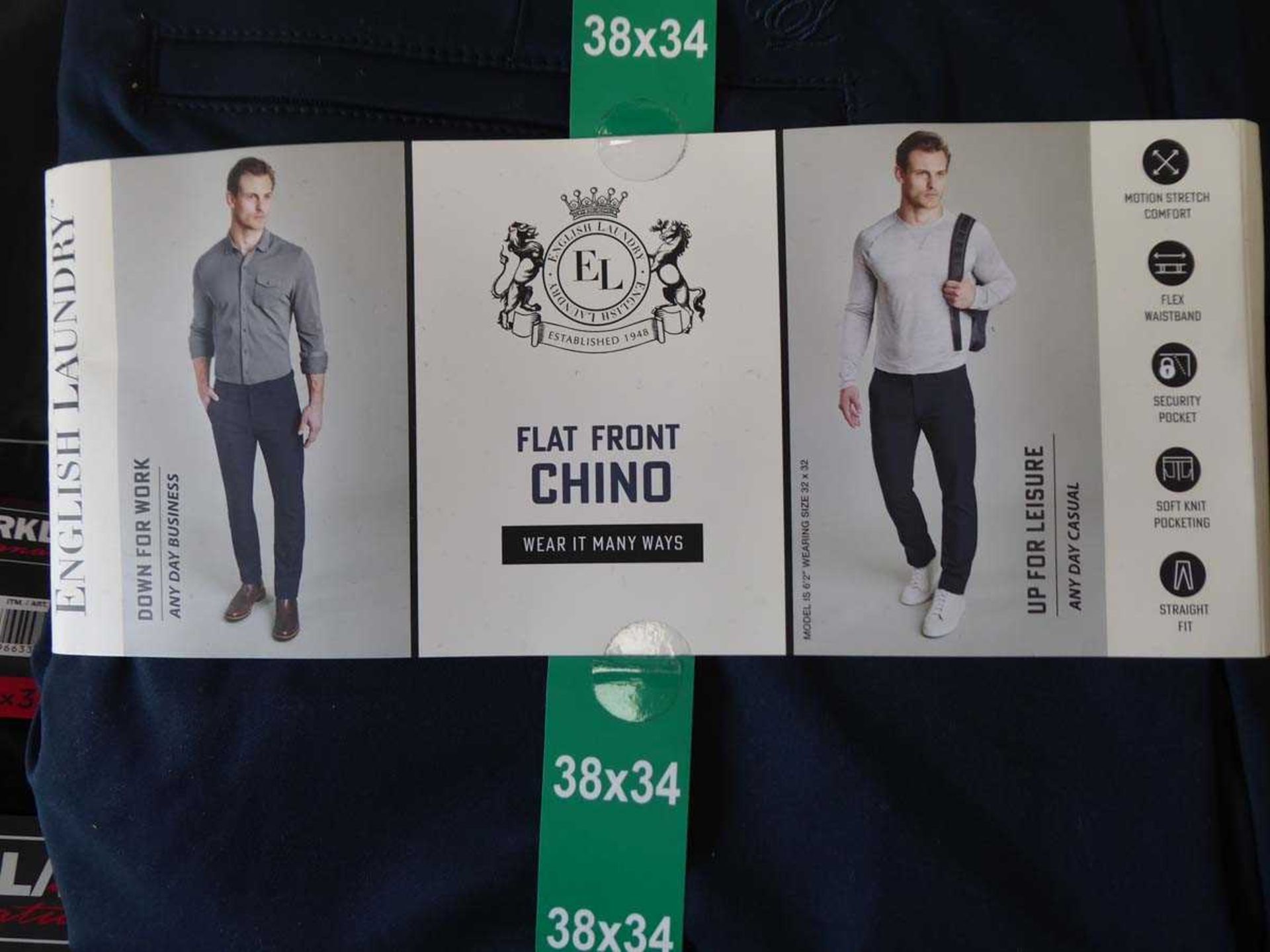 +VAT 20 pairs of assorted mens chinos and trousers to include English Laundry flat front chinos - Image 2 of 4