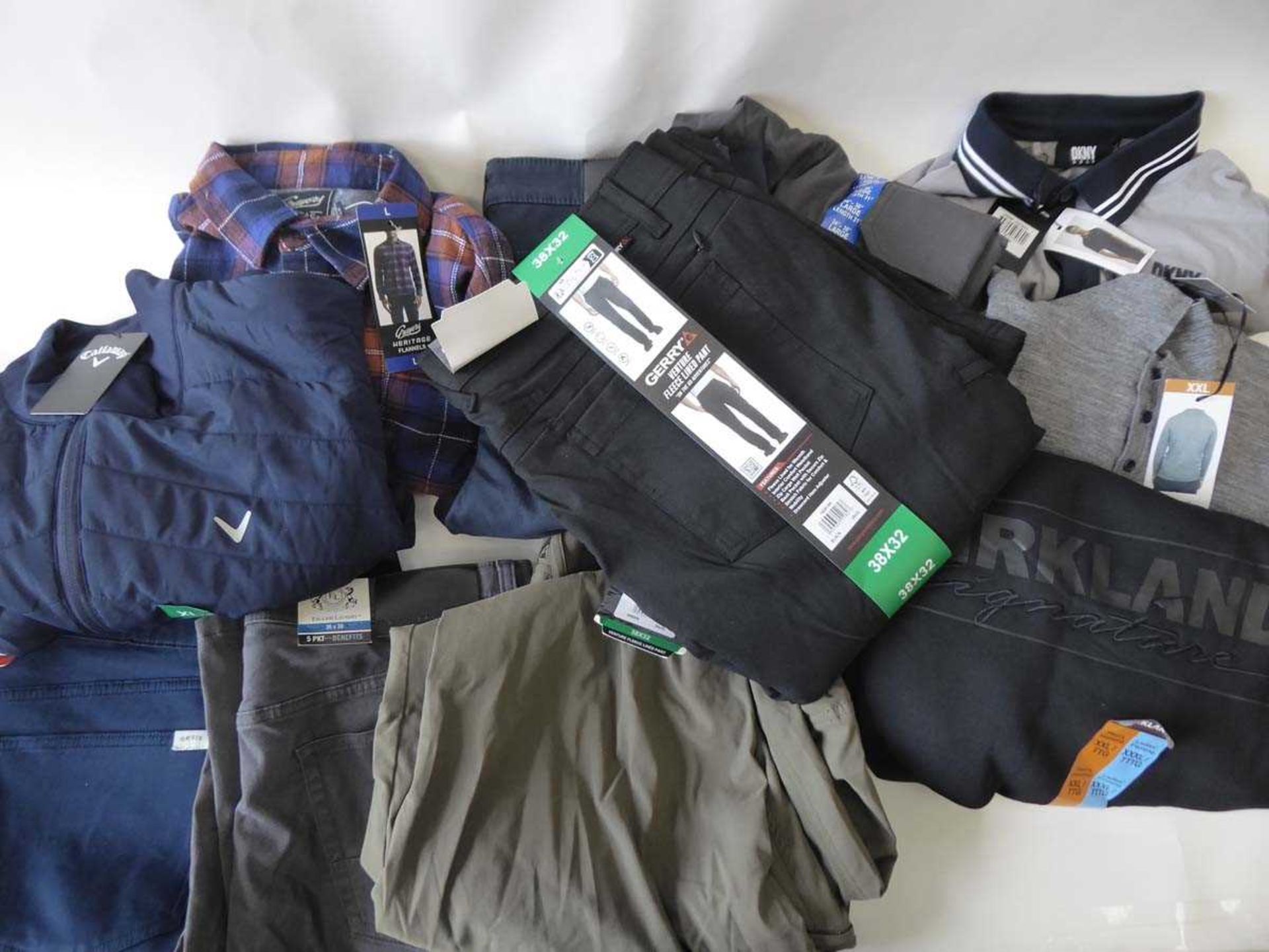 +VAT Assortment of mens clothing to include DKNY and Callaway (mixed styles, colours and sizes)