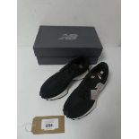 +VAT Boxed pair of New Balance trainers, black, UK 8