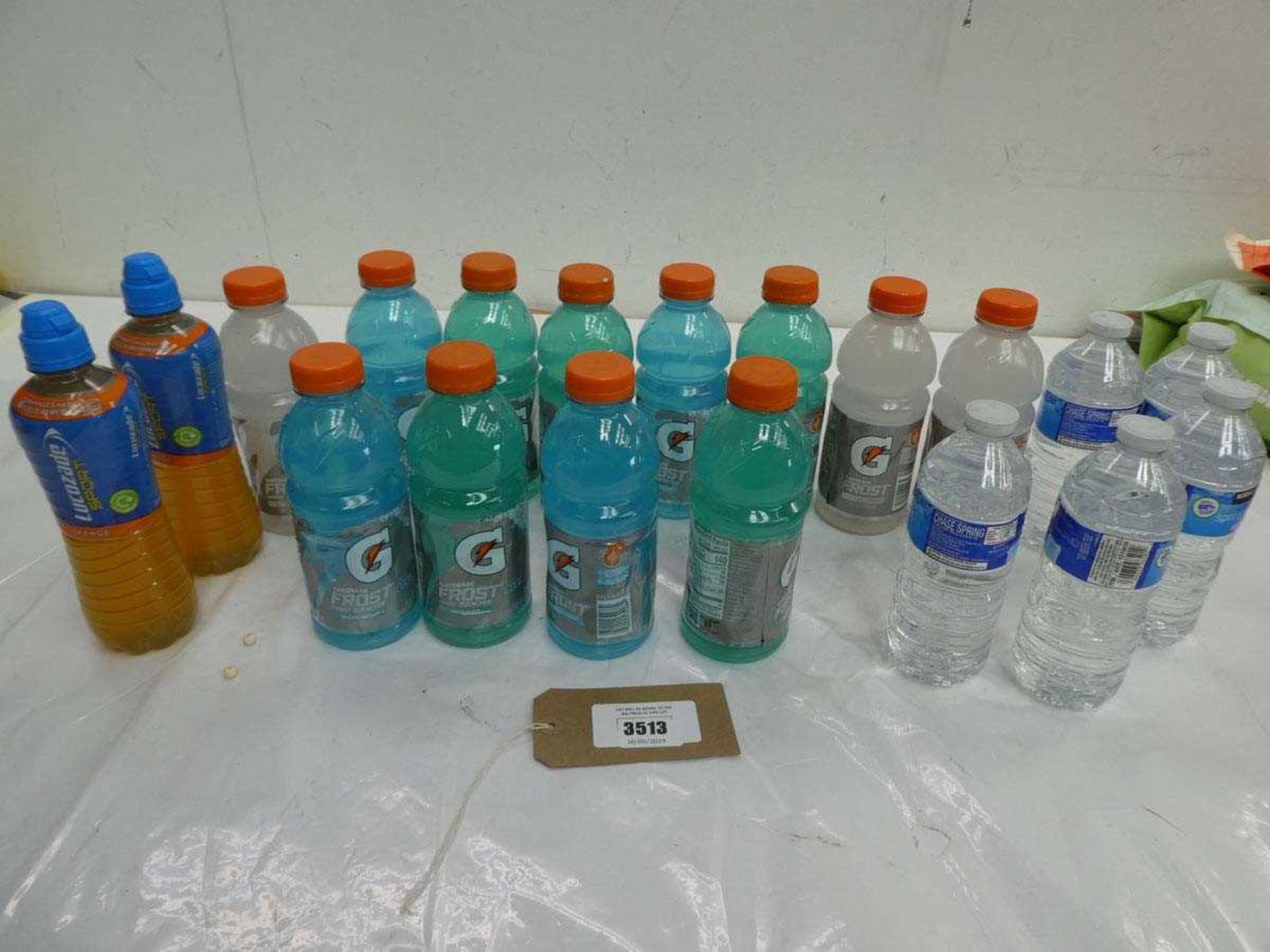 +VAT Selection of drinks comprising Lucozade, Gatorade Frost and Spring water