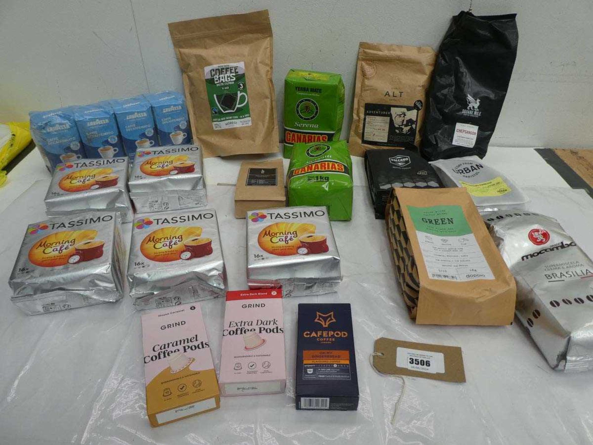 +VAT Selection of coffee beans, ground coffee beans, coffee bags and coffee pods including Square