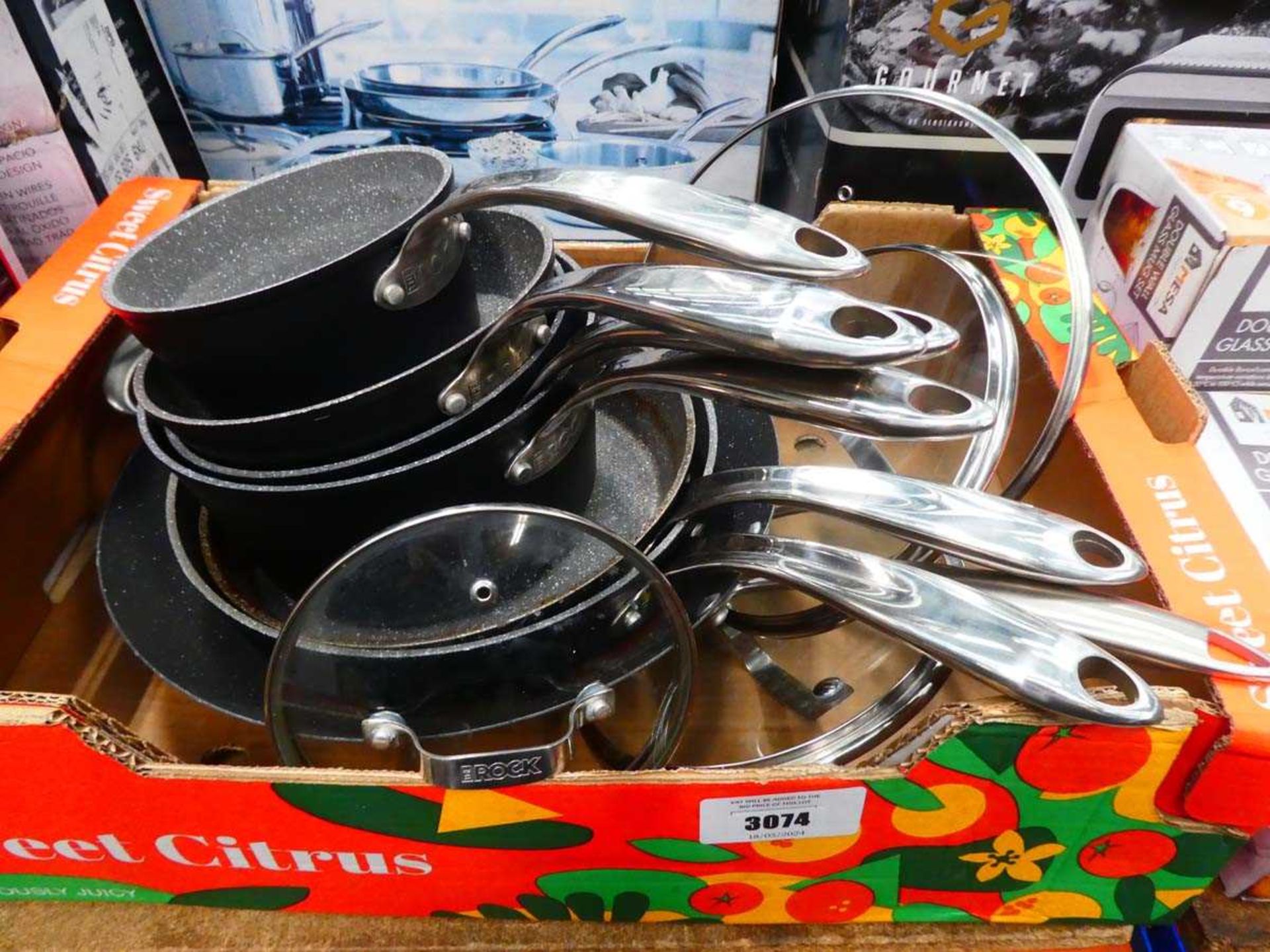 +VAT Tray of loose Starfrit The Rock pots and pans