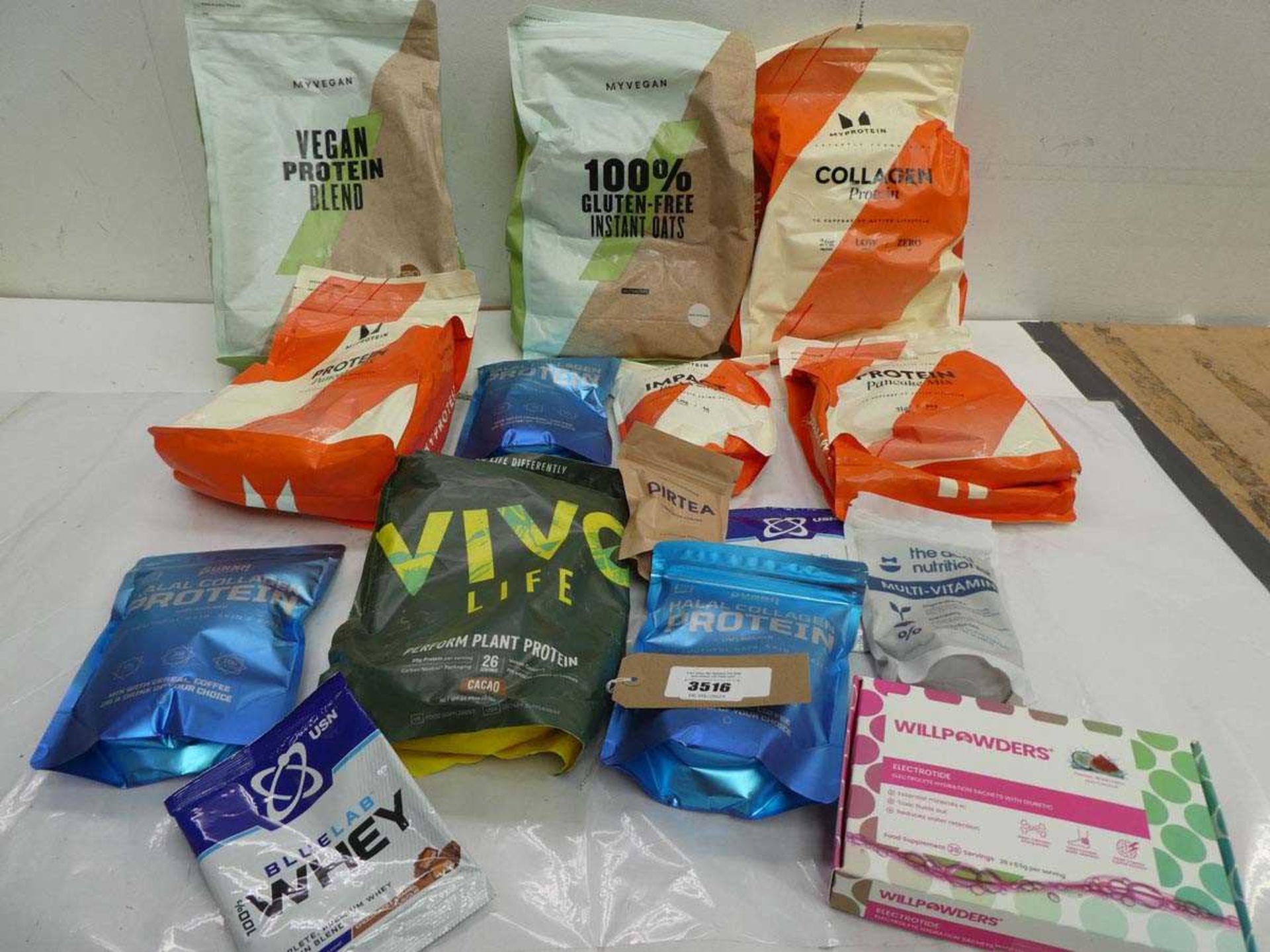 +VAT Selection of protein shakes including My Vegan, My Protein, Willpowders etc