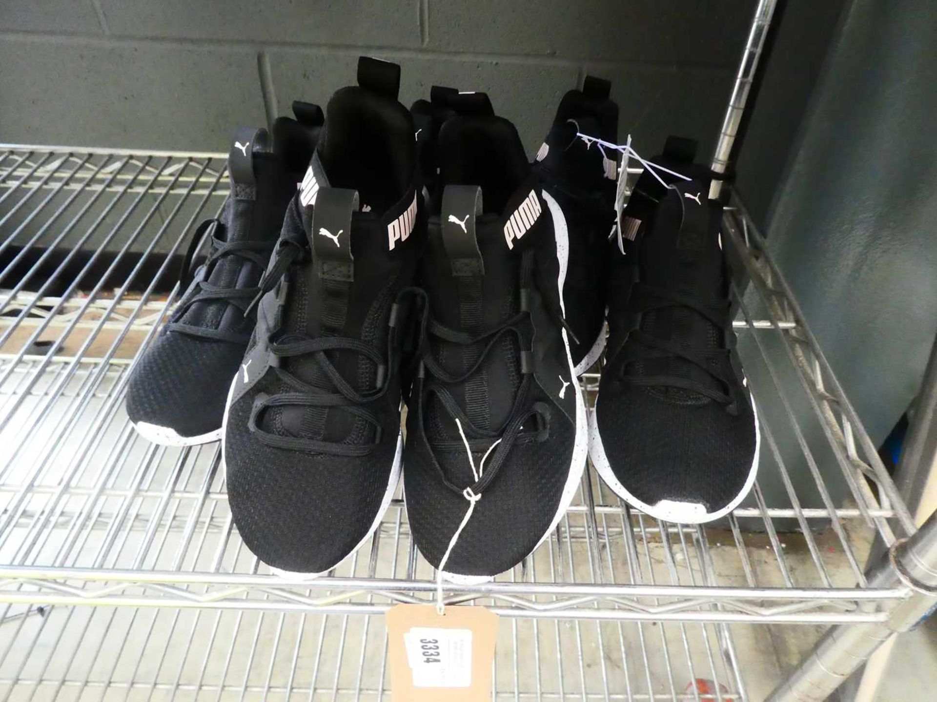 +VAT 3 loose pairs of black Puma trainers
