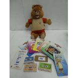 +VAT Teddy Ruxpin bear, reading books and tapes