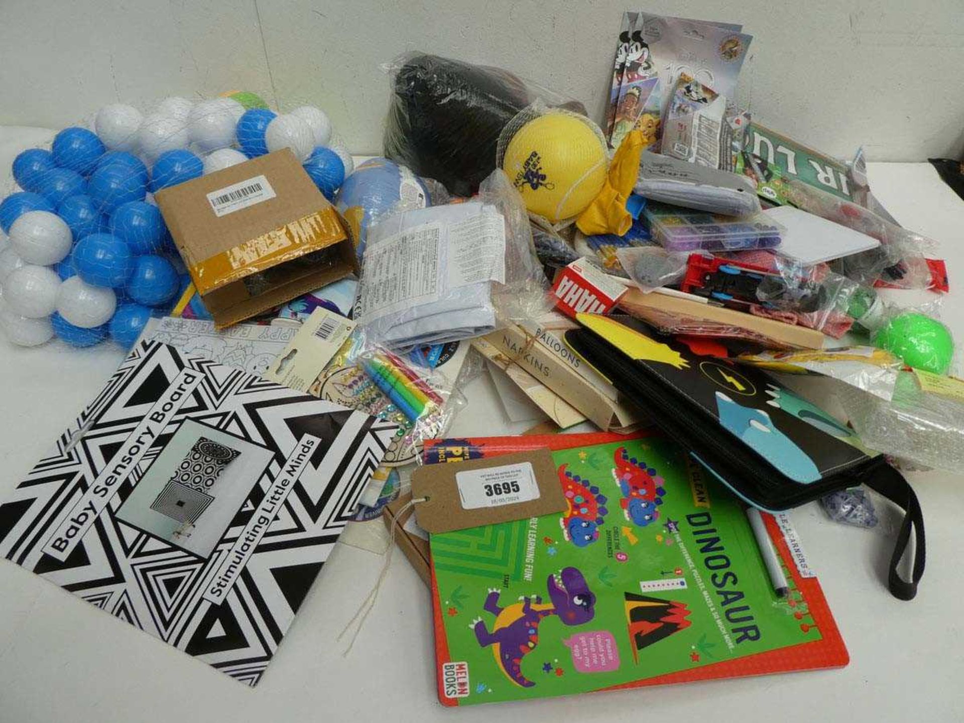 +VAT Large bag of novelty toys, stickers, Wipe clean activity books, sensory board, play pit