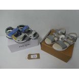 +VAT Boxed pair of ladies Damart sandals, silver, EU 34 + Boxed pair of Josef Seibel sandals,