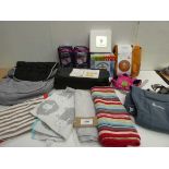 +VAT Ergobaby carrier, Cosytoes foot muff, Baby booster seat, Lion rug, baby blankets, Andrex wet