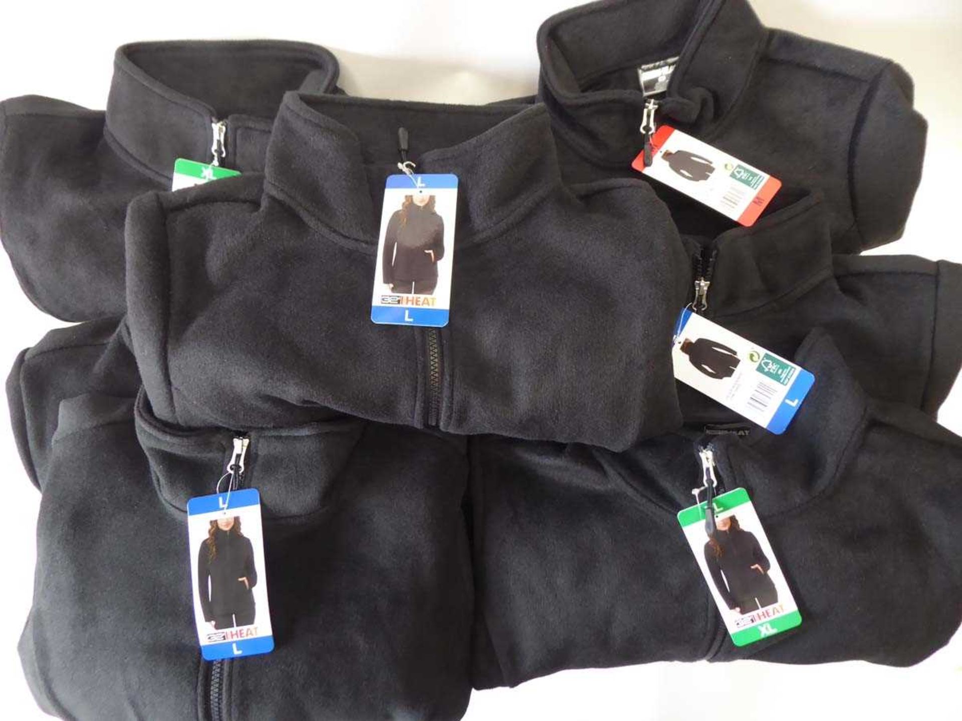 +VAT 13 ladies 32 Degree Heat thermal zip up black fleeces (mixed sizes)