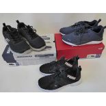 +VAT 2 pairs of Puma Training One trainers, 1 men's UK 9 and 1 women's UK 6.5, plus a pair of