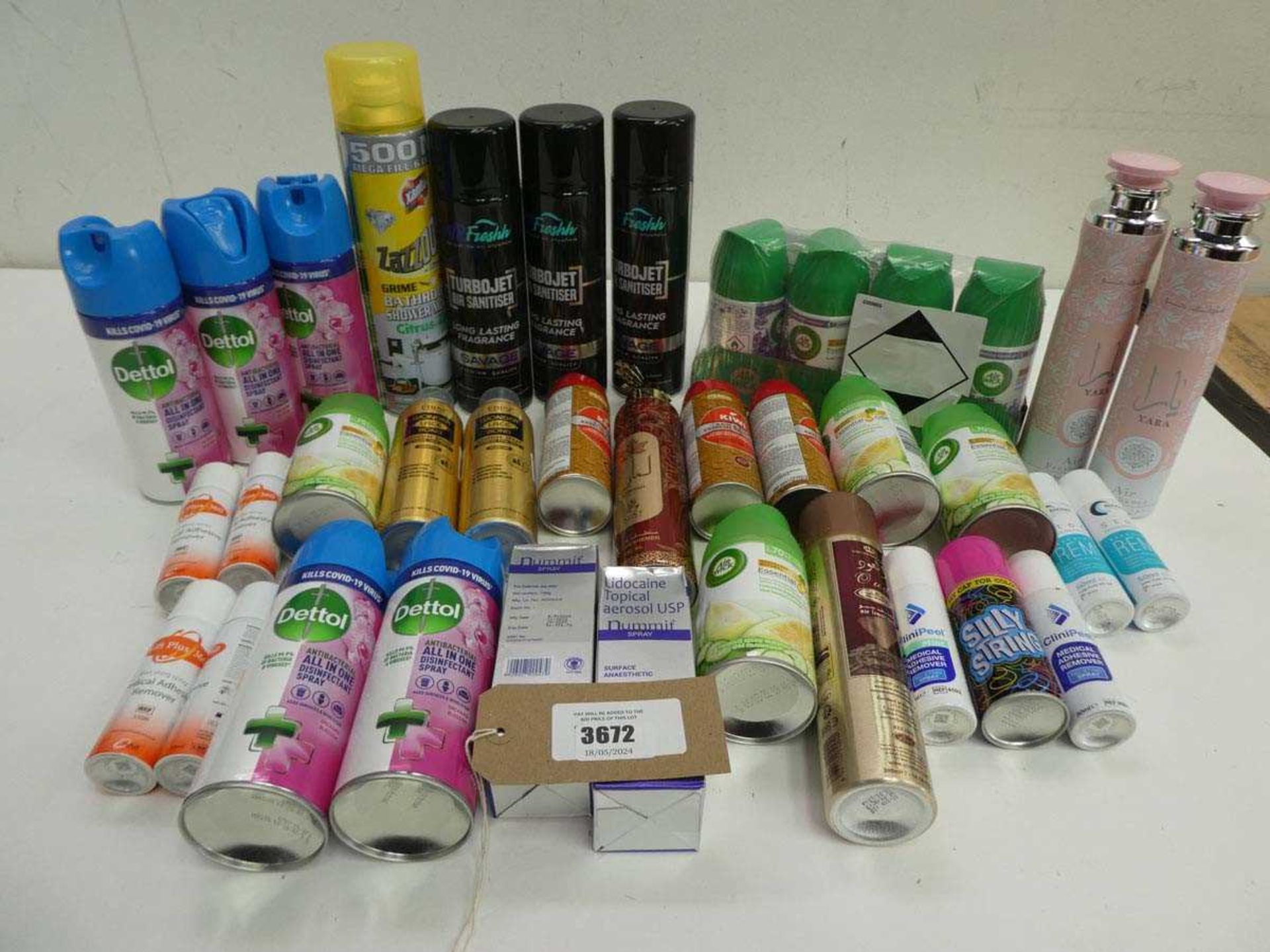 +VAT Disinfectant spray, Air Sanitizer, silly string, Medical adhesive remover, shoe protector,