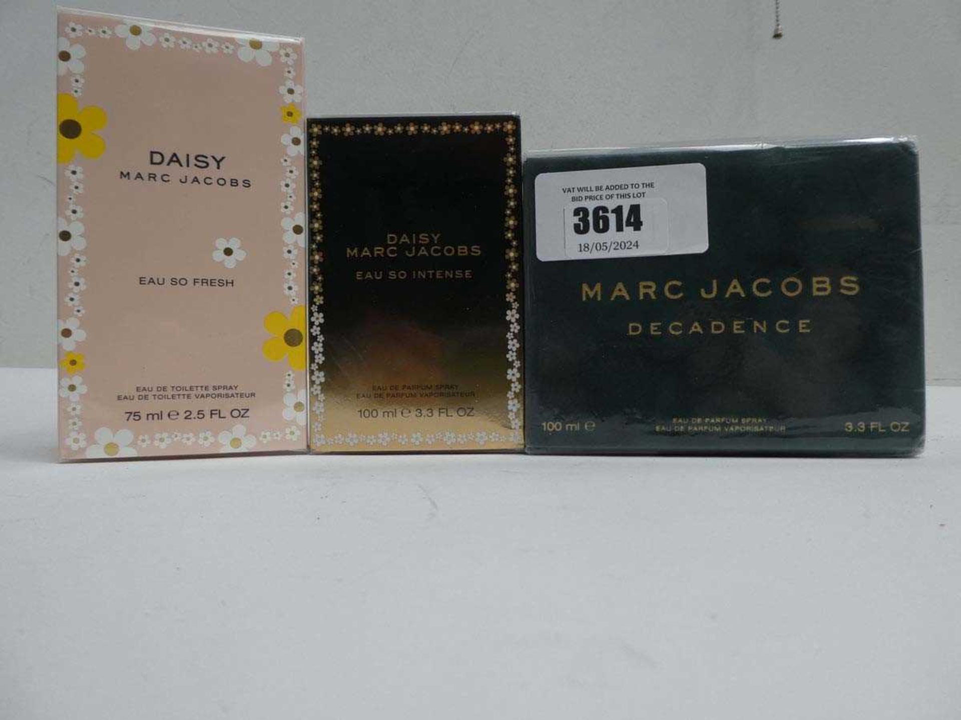 +VAT Marc Jacobs Decadence edp 100ml, Eau So Intense edp 100ml & Eau so Fresh edt 75ml