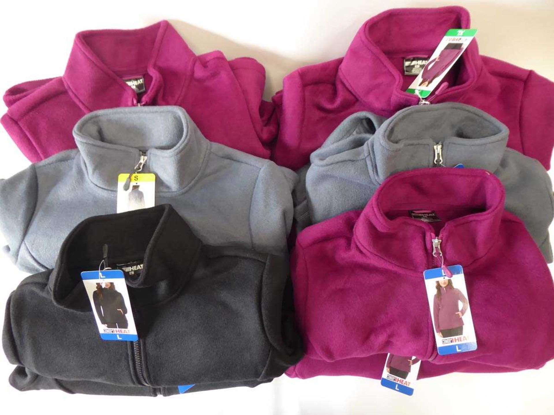 +VAT 12 ladies 32 Degree Heat thermal zip up fleeces in a mixture of black, grey and pink (mixed