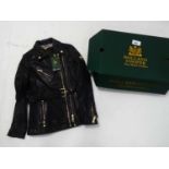 +VAT Holland Cooper black longline biker jacket size medium with box