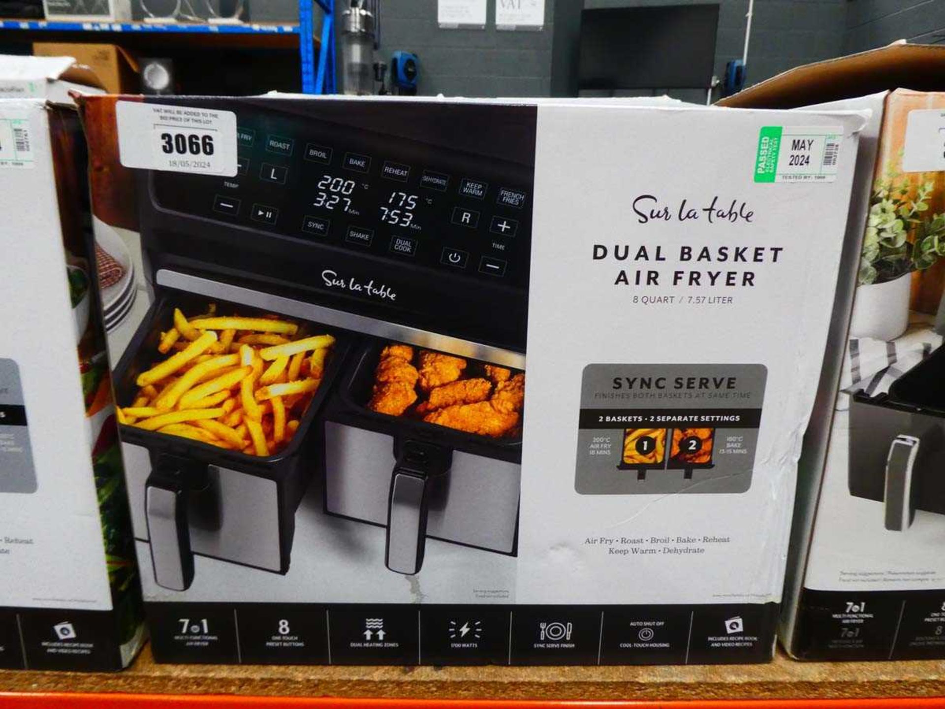 +VAT Single or Double basket air fryer