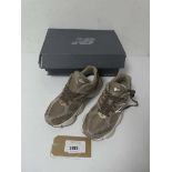 +VAT Boxed pair of New Balance trainers, brown, UK 6