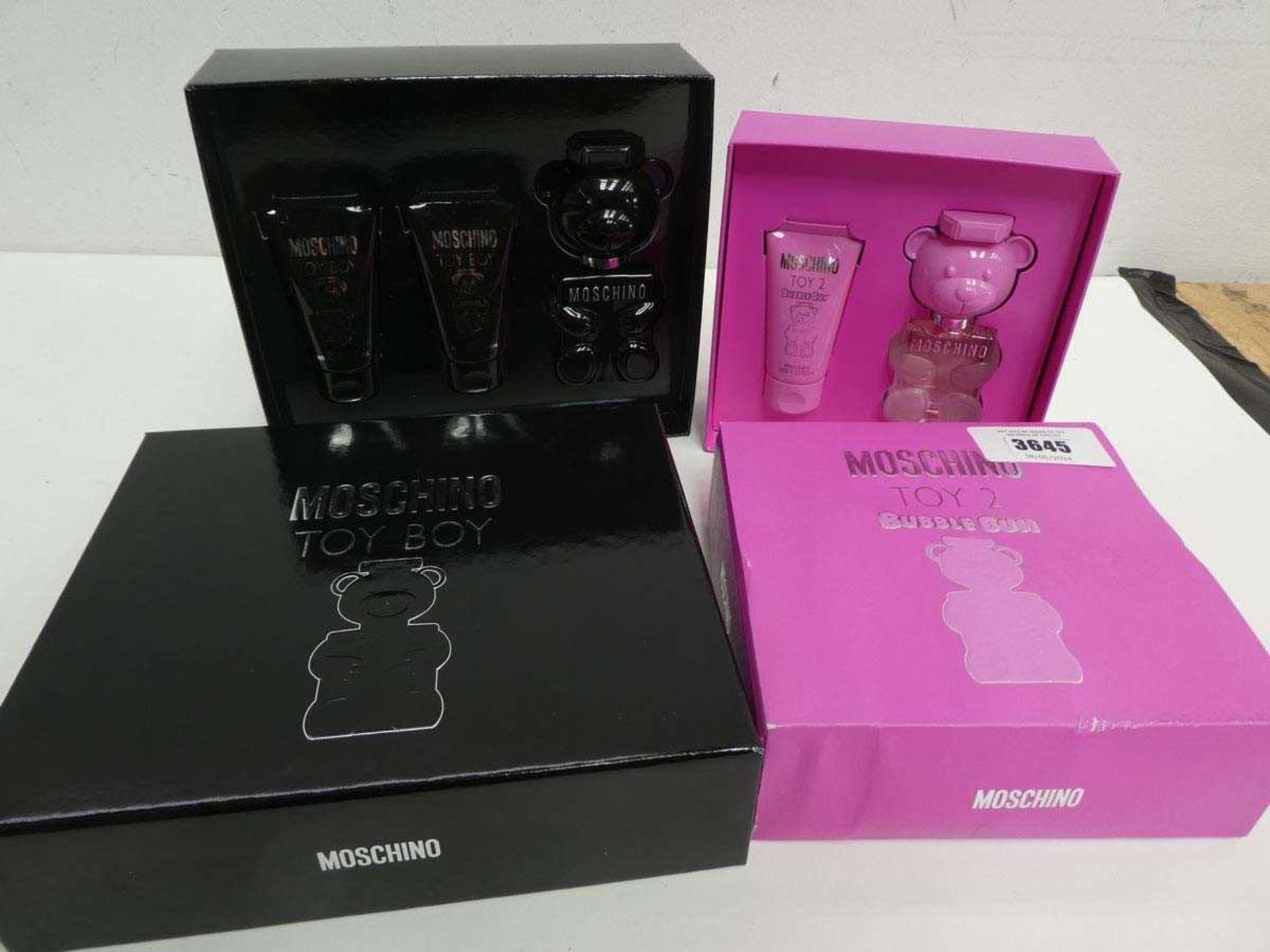 +VAT Moslchino Toy Boy eau de parfum, shower gel & shave balm gift set and Moschino Toy 2 bubble Gum