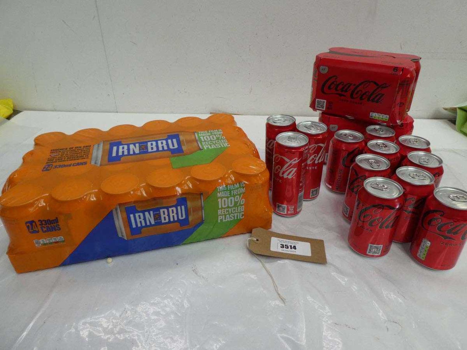 +VAT Selection of Irn-Bru and Coca-Cola drinks