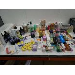 +VAT Large bag of toiletries including hair products, body wash, Restructurer, moisturizers,