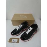 +VAT Boxed pair of Christian Louboutin trainers, black, white and red, EU 40