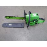 Garden tech green petrol powered chainsaw